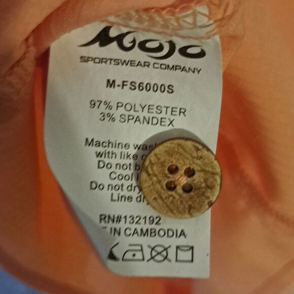 Mojo orange button down shirt size medium - Picture 4 of 4